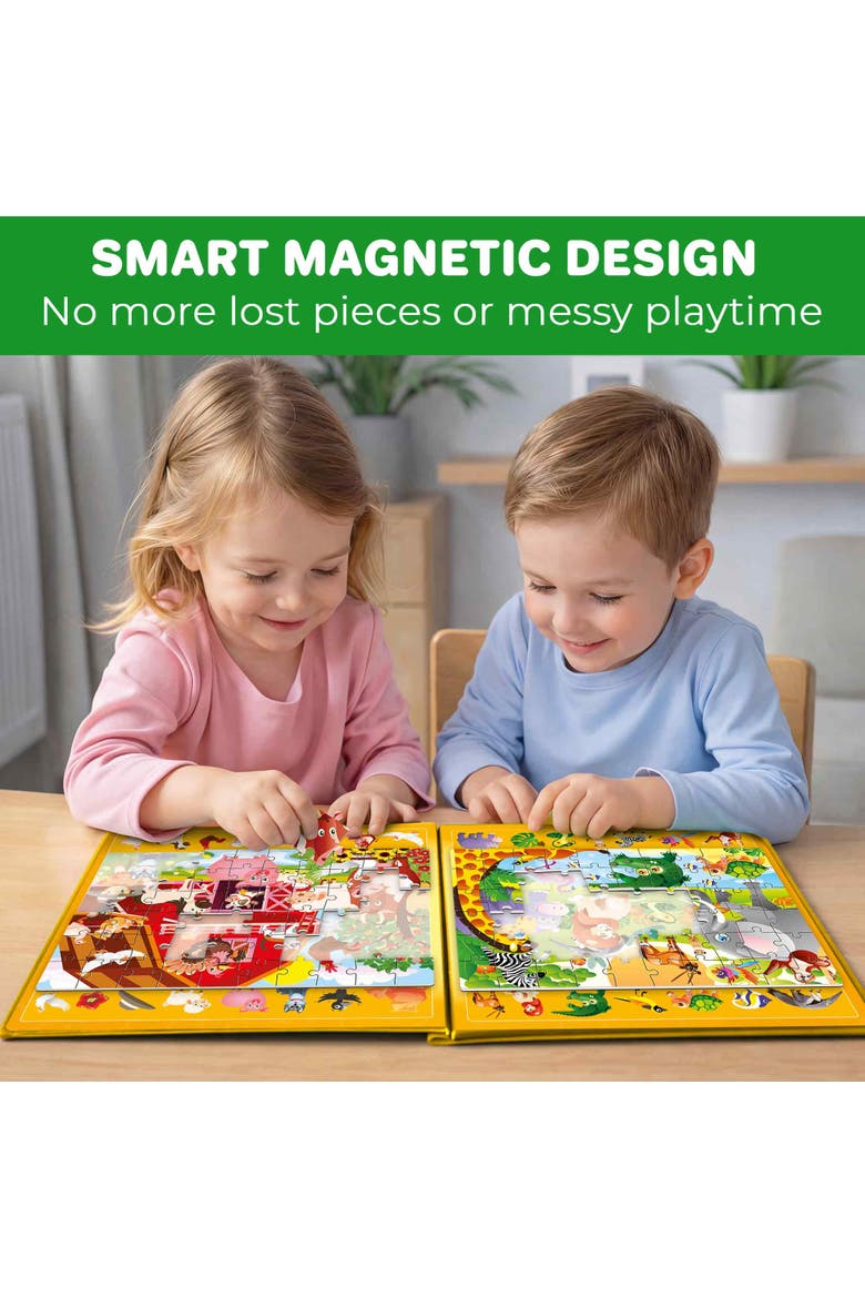 60 Pieces Magnetic Jigsaw Puzzles for Toddlers, Alternate, color, Farm