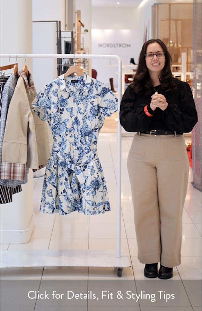 Roma Floral Print Shirtdress, sales video thumbnail