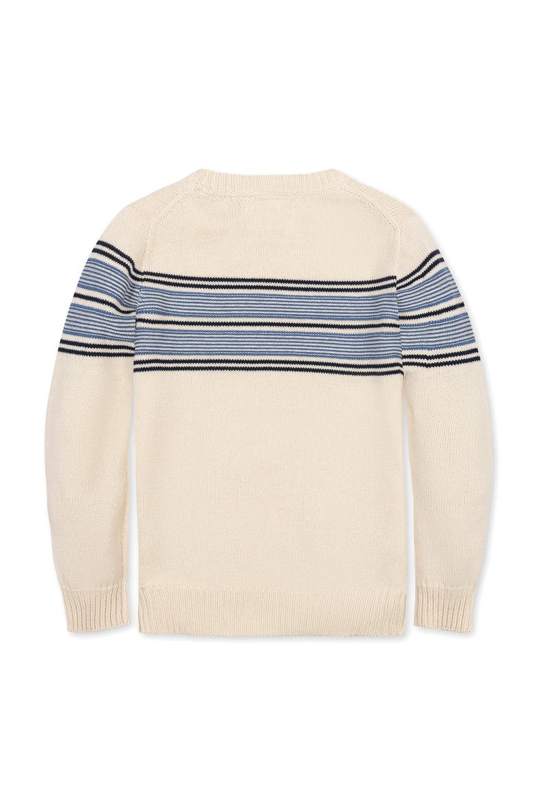Kids' Organic Striped Crew Neck Pullover Sweater, Alternate, color, Ivory and Blue Chest Stripe