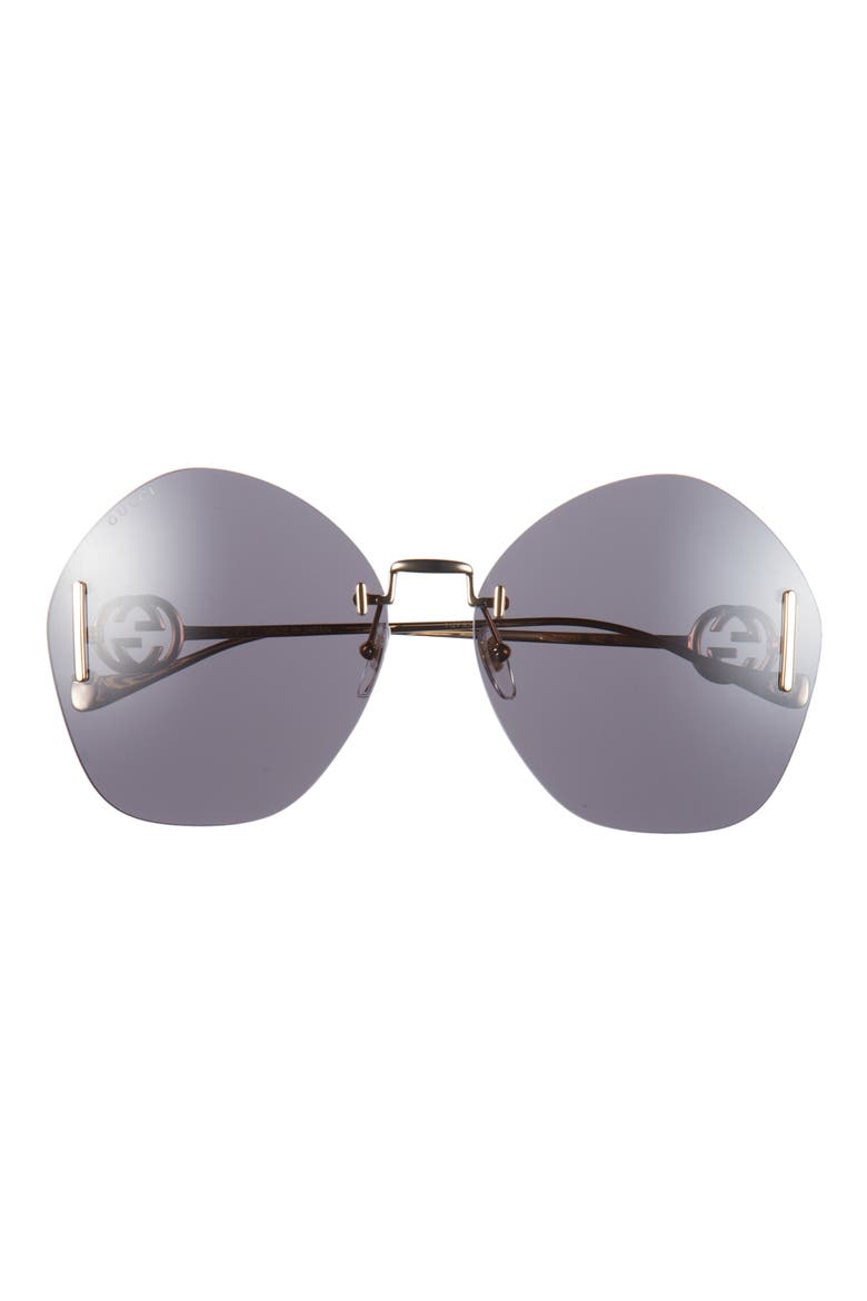 Novelty 65mm Oversize Round Sunglasses, Main, color, GOLD GOLD GREY