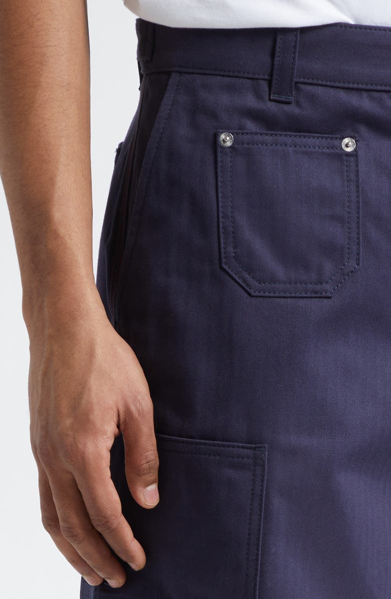 Givenchy Herringbone Denim Cargo Bermuda Shorts, Alternate, color, Navy