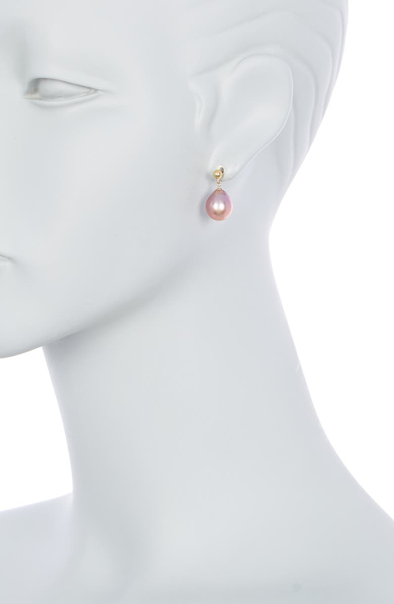 EFFY 14K Gold 10-10.5mm Purple Freshwater Pearl Drop Earrings, Alternate, color,