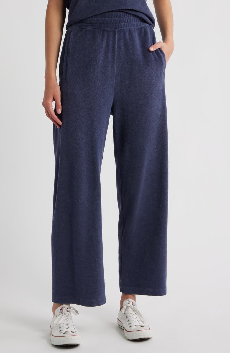 THE GREAT. Victory Micro Terry Wide Leg Sweatpants, Main, color,