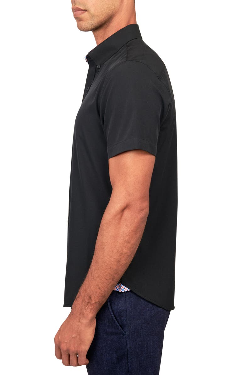 CONSTRUCT Slim Fit Solid Four-Way Stretch Performance Short Sleeve Button-Down Shirt, Alternate, color,