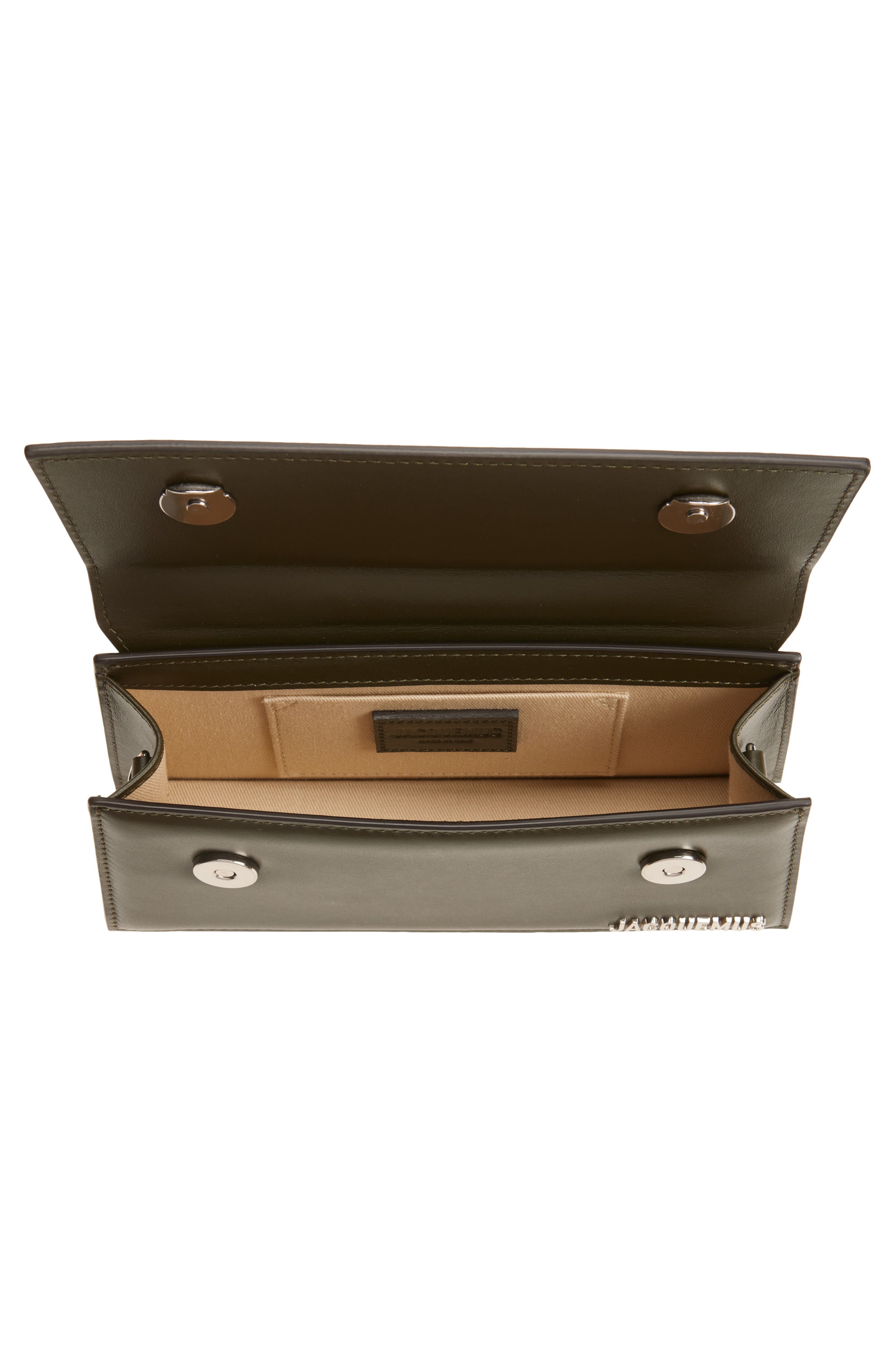 Jacquemus Le Chiquito Long Leather Top Handle Bag, Alternate, color, Dark Khaki 580