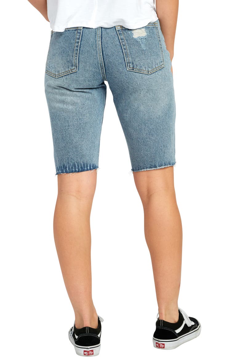 Off Road Ripped Denim Bermuda Shorts, Alternate, color, WASHED BLUE
