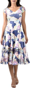 Komarov Cap Sleeve Charmuese Dress