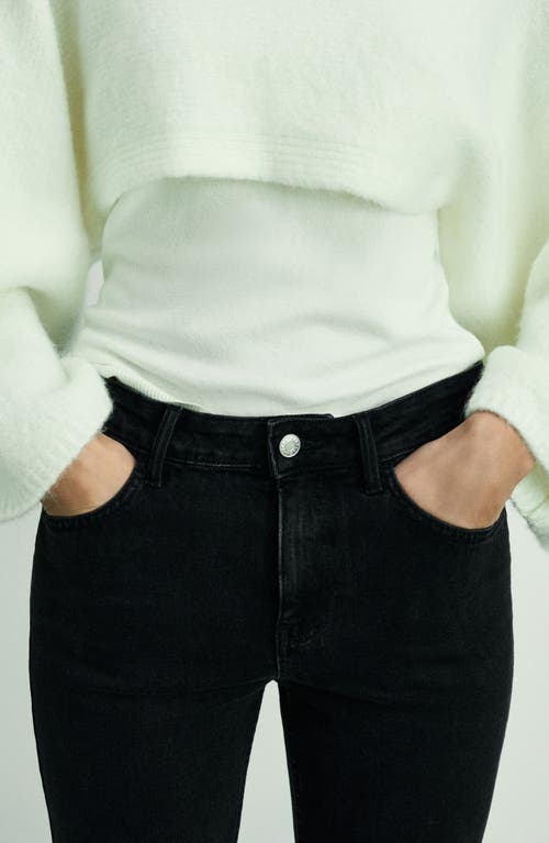 Mango High Waist Balloon Jeans In Black Denim