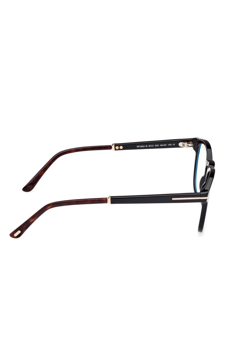 TOM FORD 49mm Round Blue Light Blocking Optical Glasses, Alternate, color, 