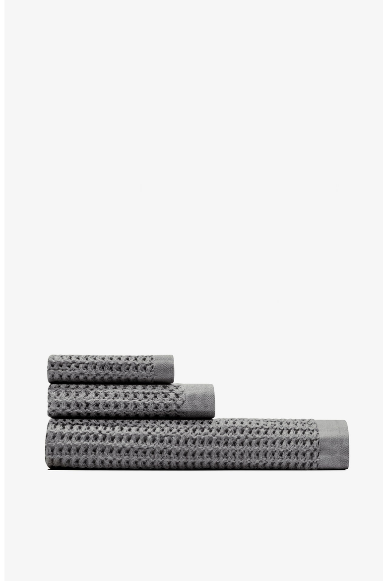 Waffle Bath Sheet Set, Main, color, Cinder Grey