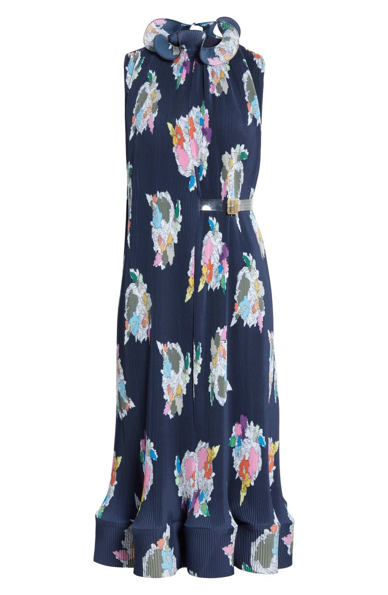 Tibi Asymmetrical Belted Floral Dress, Alternate, color, 
