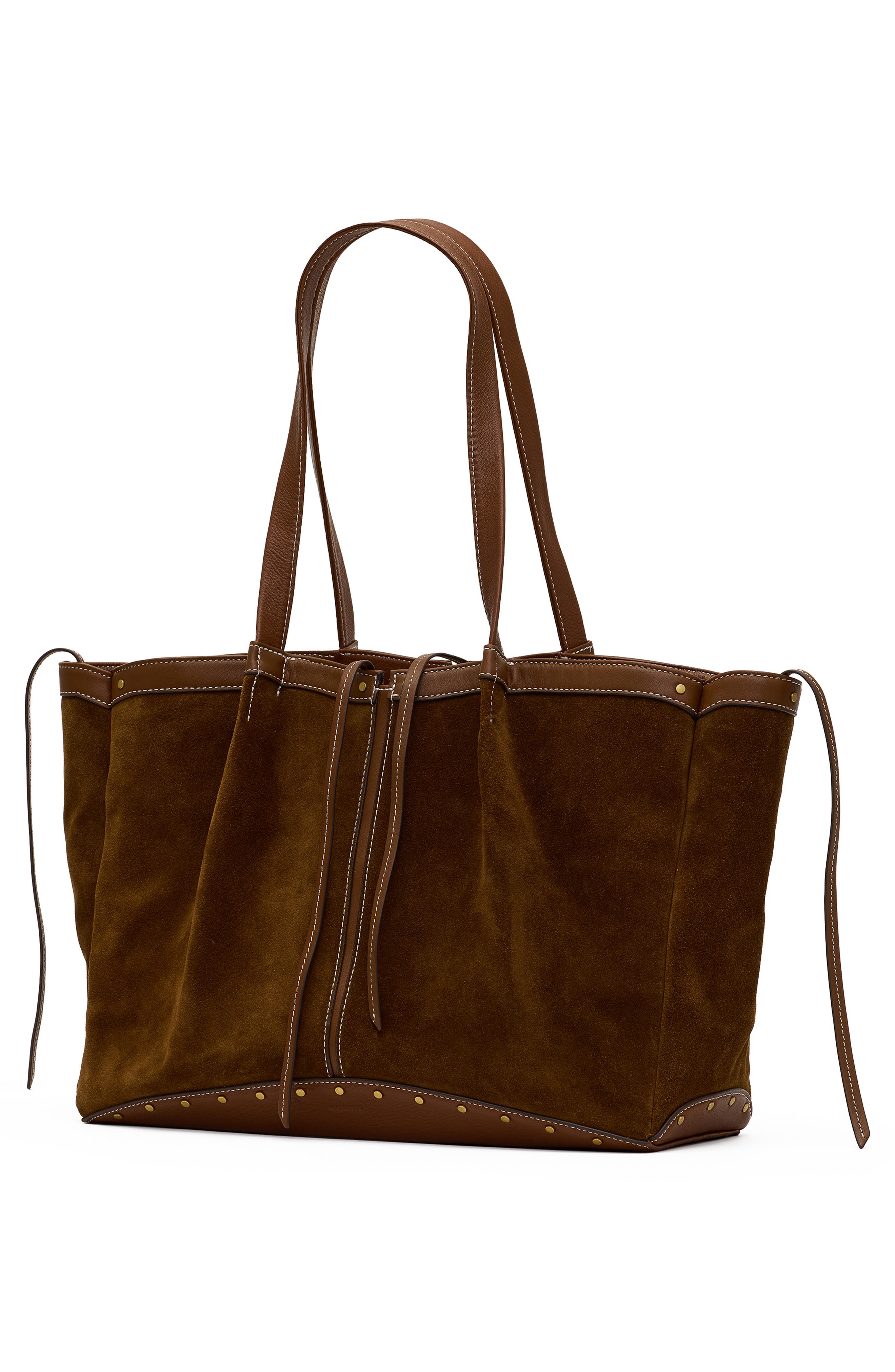 Meryl Suede Leather Carryall Tote, Alternate, color, CINNAMON SUEDE/ ANTIQUE GOLD