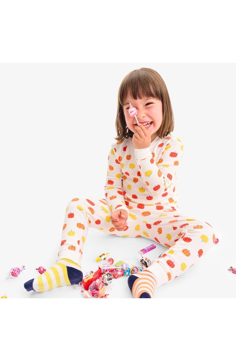 Primary Kids Organic Pj Pant In Candy Pumpkins, Alternate, color, Ivory/ Pumpkins