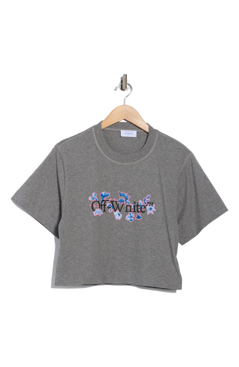 Off-White Flower Bookish Crop T-Shirt, Alternate, color, 