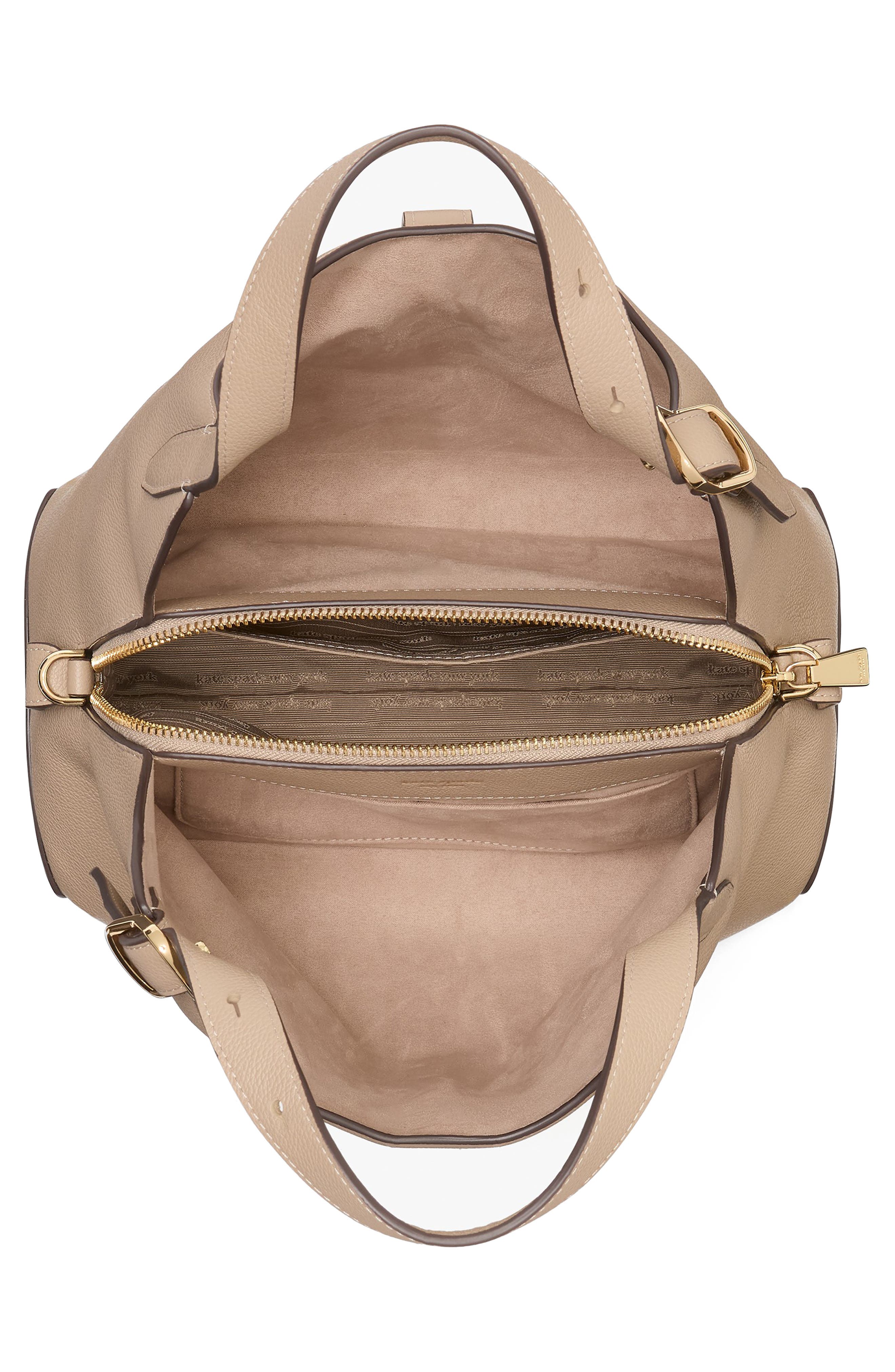deco pebbled leather shoulder bag, Alternate, color, TIMELESS TAUPE