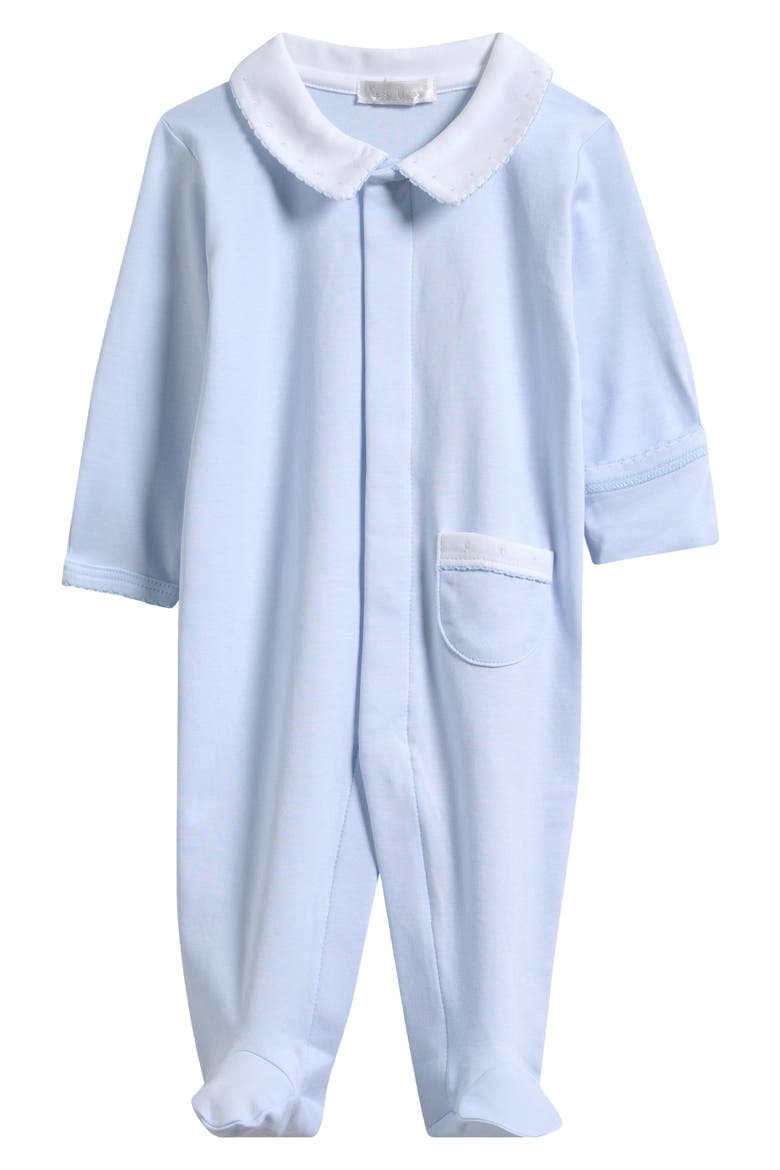 New Beginnings Pima Cotton Footie, Main, color, LIGHT BLUE