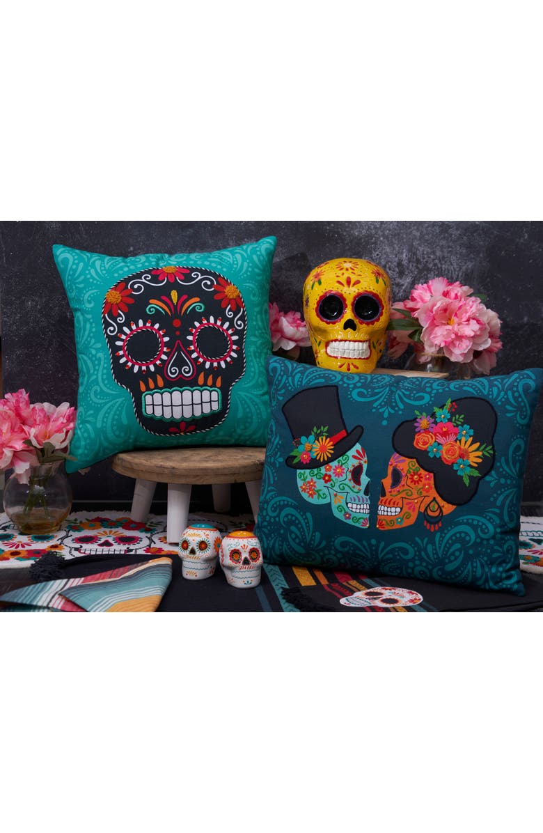 C&F Home Sugar Skull Stripe Towel, Alternate, color, Black