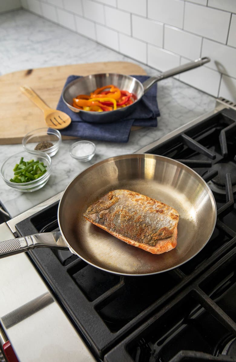 SAVEUR Selects 10" Open Fry Pan, Alternate, color, Stainless Steel