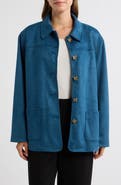 Anne Klein Faux Suede Five-Button Jacket