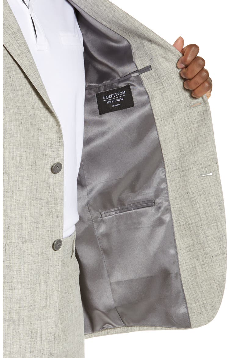 Mélange Linen Blazer, Alternate, color, LIGHT GREY
