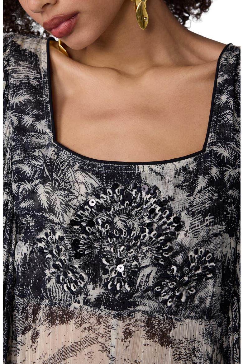 Uma Abstract Print Maxi Dress, Alternate, color, PAYSAGE BLACK