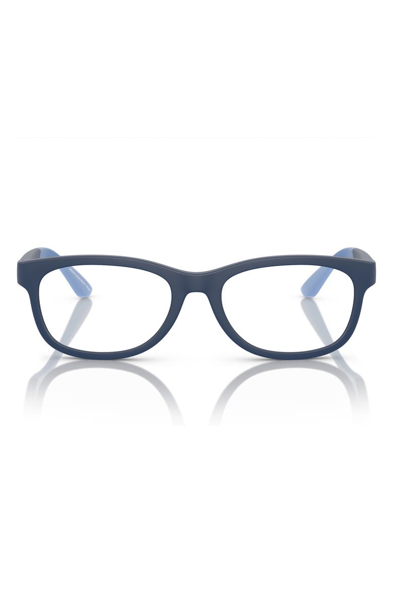 Emporio Armani Kids' 49mm Small Pillow Optical Glasses, Main, color, Matte Blue / Demo Lens