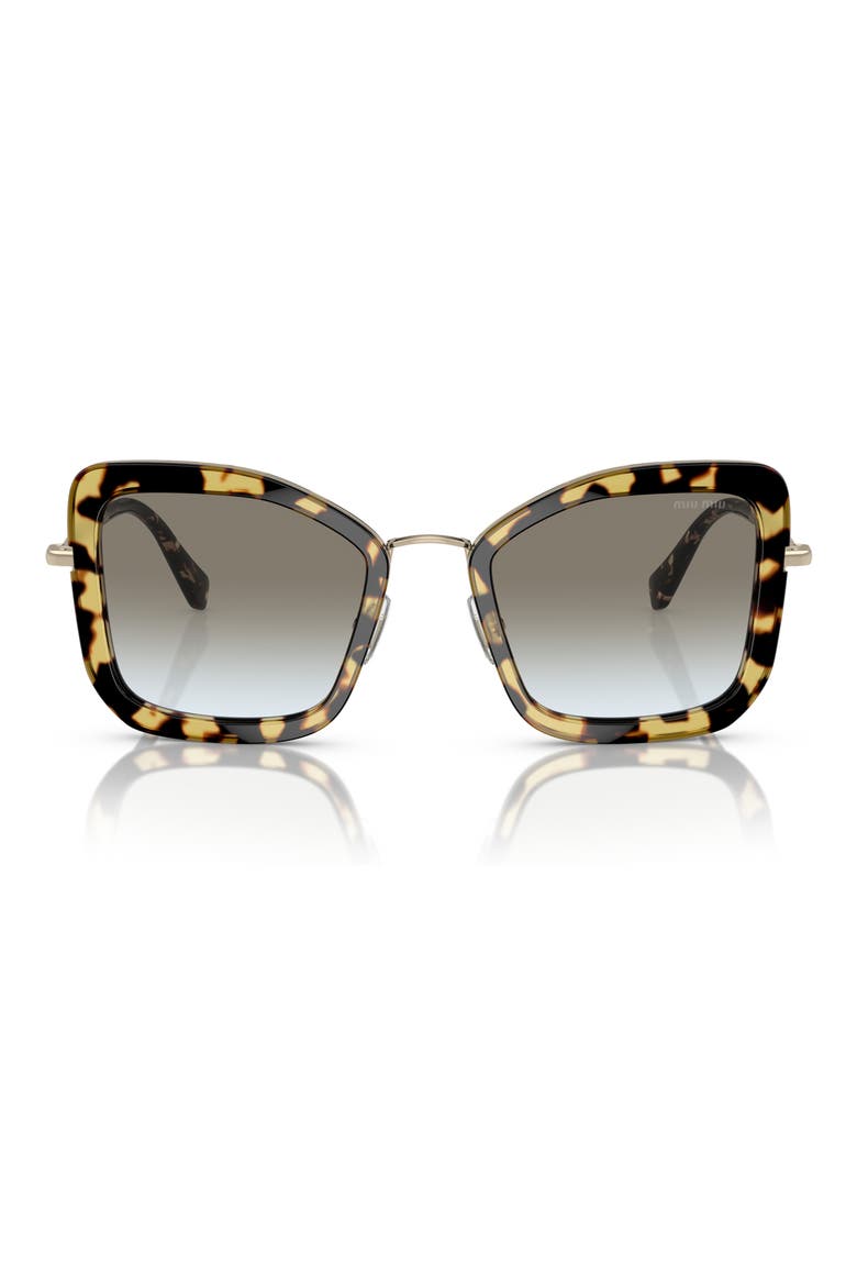 60mm Cat Eye Sunglasses, Main, color, GREY GRN