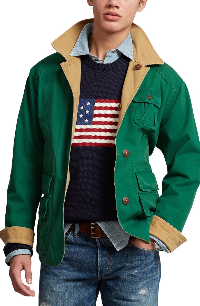 Polo Ralph Lauren Kilborn Reversible Cotton Canvas Safari Jacket, Alternate, color,