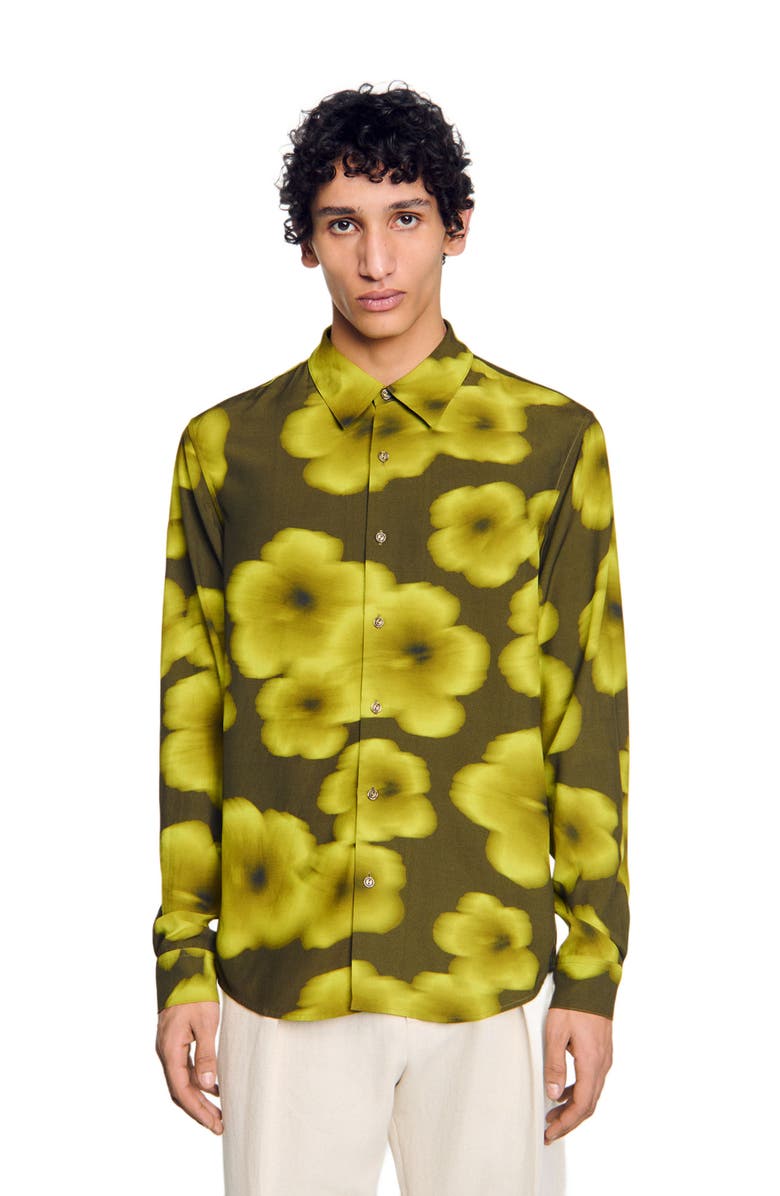 SANDRO Loose-fit floral shirt, Alternate, color, 