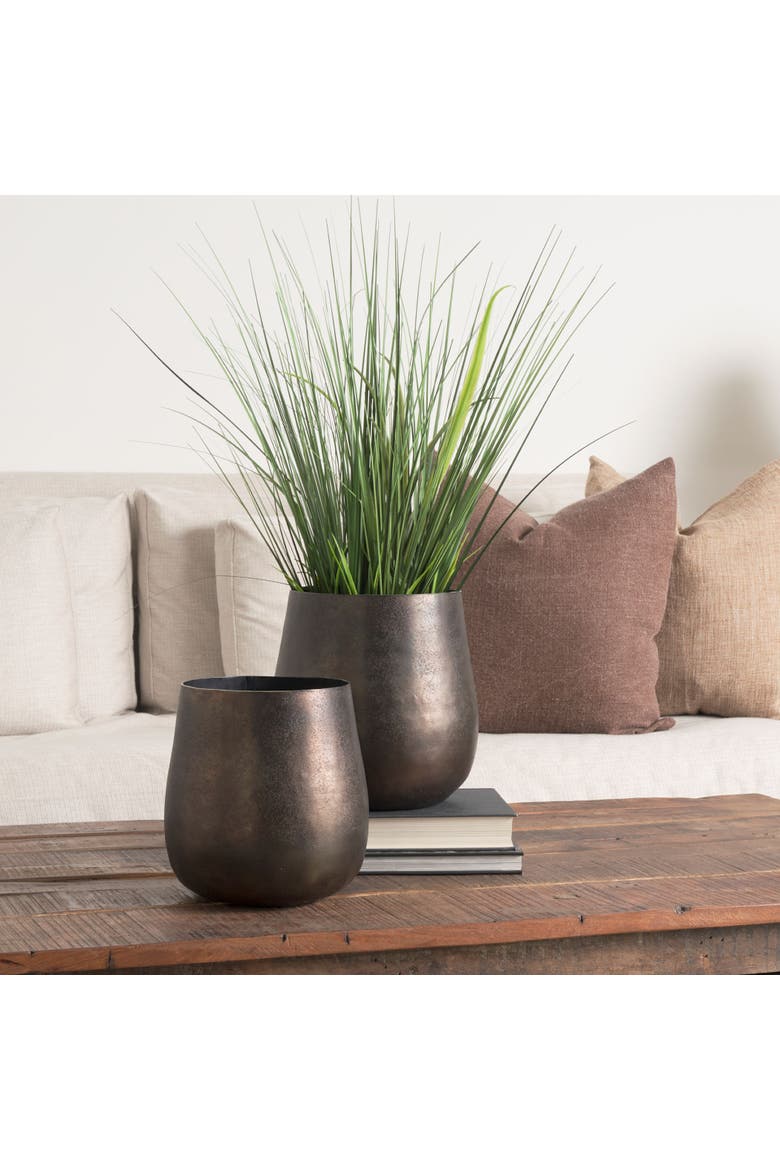 Quade Large Textured  Metal Vase, Alternate, color, Gold