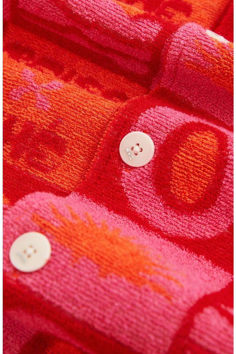 x Ché Saura Terry Cloth Camp Shirt, Alternate, color, PINK