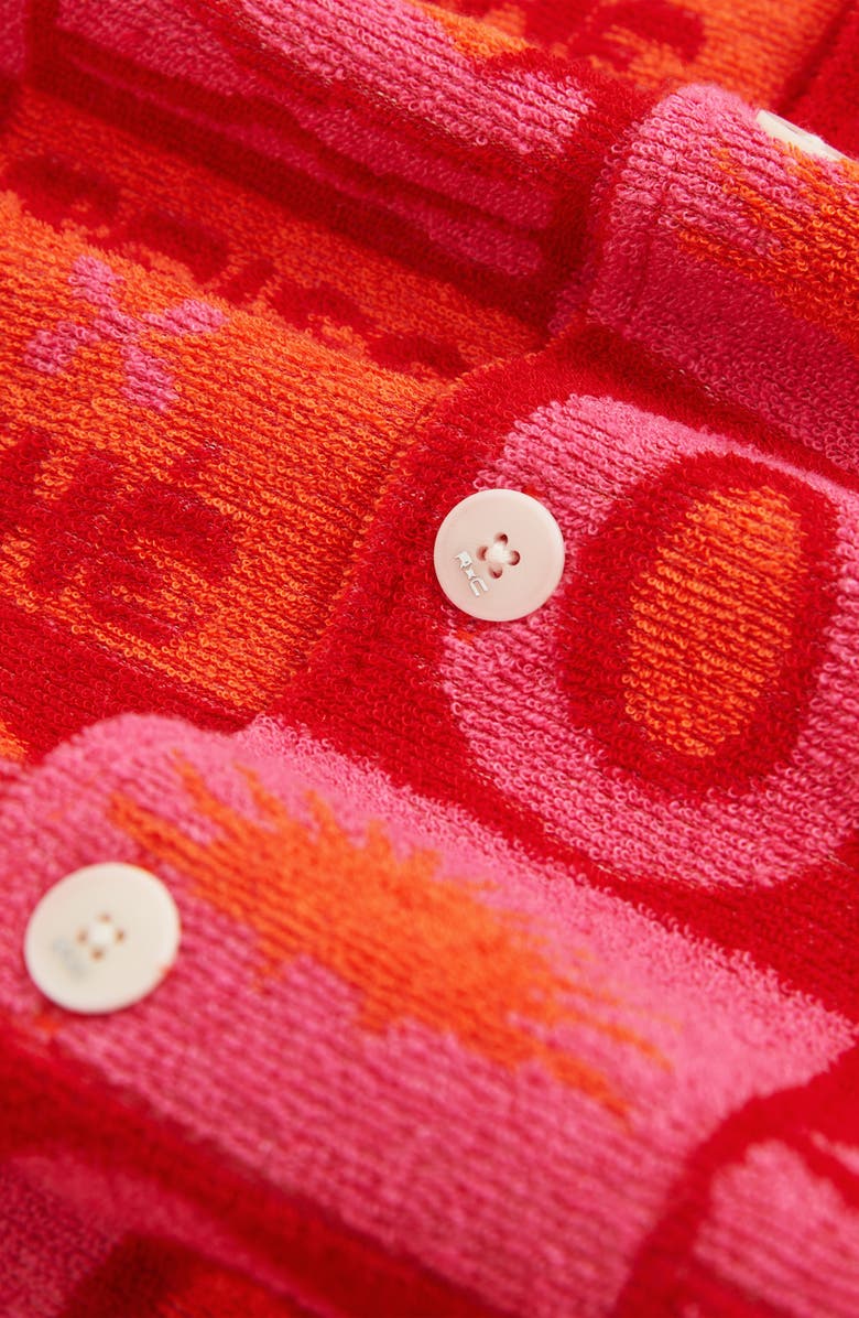 Reiss x Ché Saura Terry Cloth Camp Shirt, Alternate, color, Pink