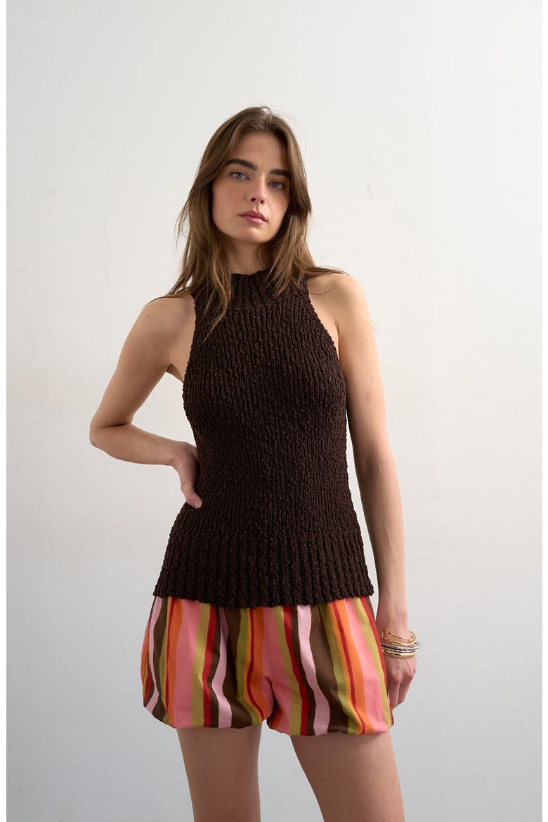 Stripe Bubble Hem Shorts, Alternate, color, PINK