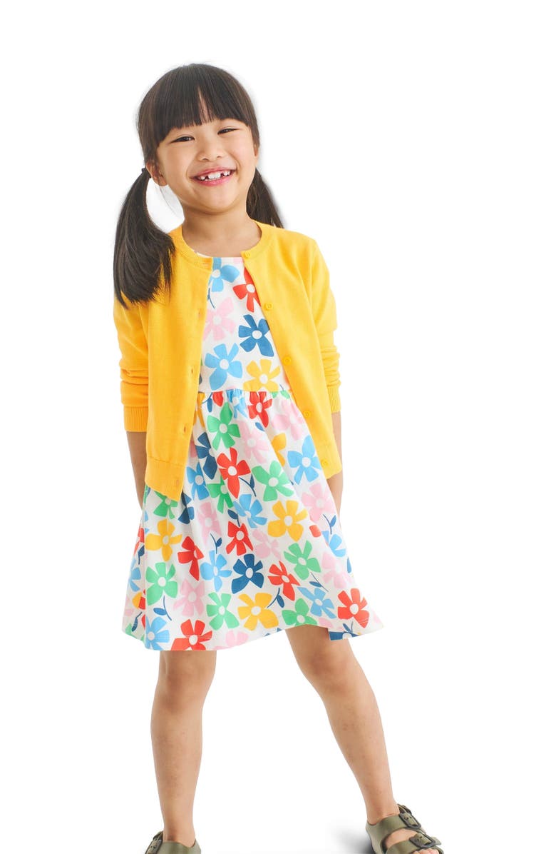 Primary Kids Backyard Dress, Alternate, color, Ivory Rainbow Spring Blooms