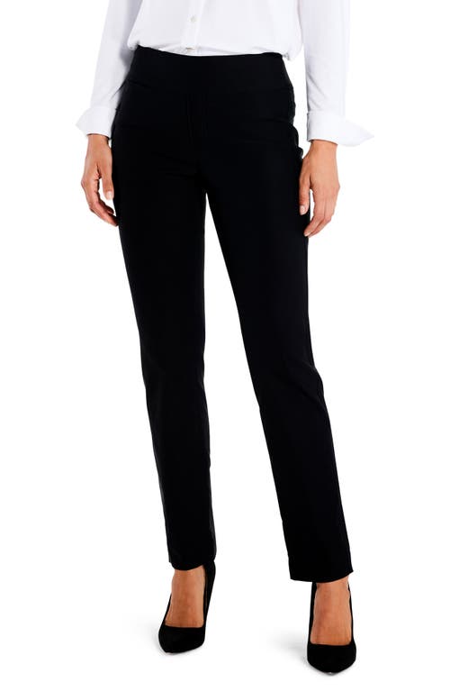 NIC+ZOE Wonderstretch Pocket Straight Leg Pants in Black Onyx