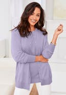 Jessica London Fine Gauge Button-Front Cardigan