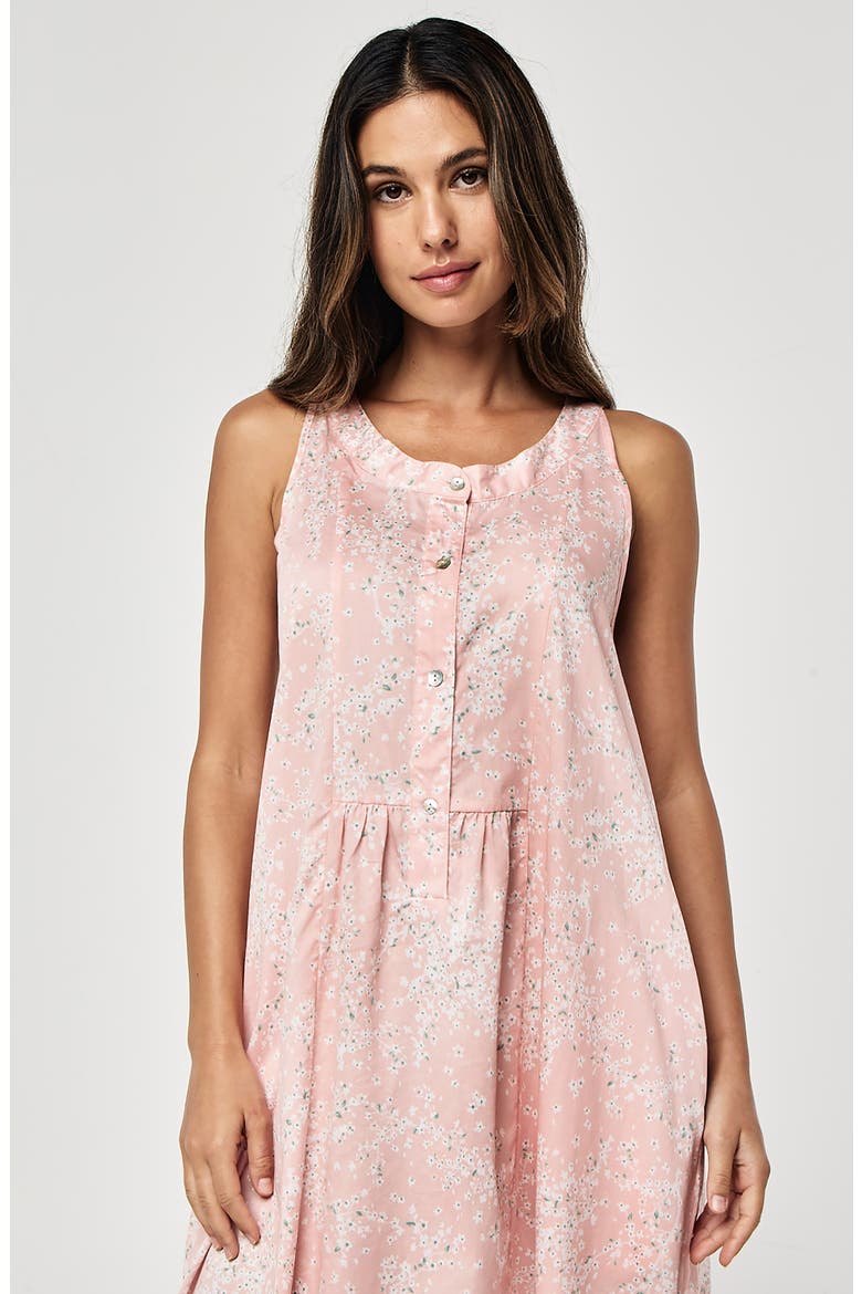 Cheri Blossom Cotton Sateen Nightgown, Alternate, color, PINK