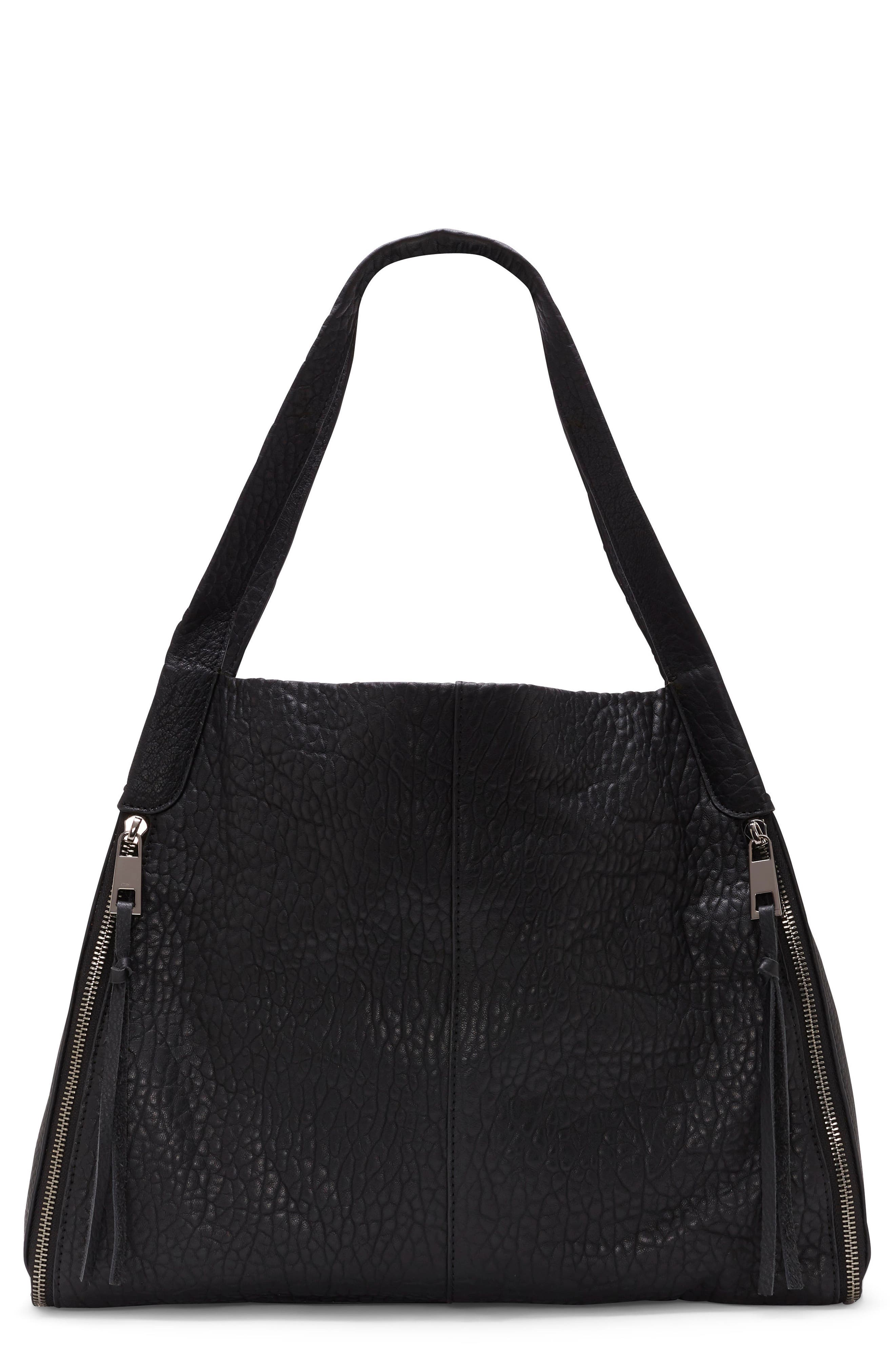 Zani Leather Tote, Main, color, ONYX