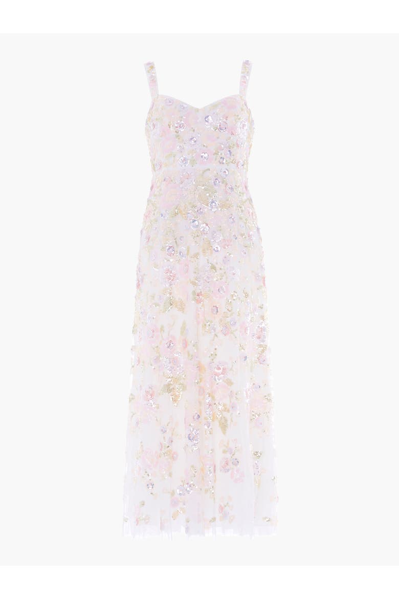 Sequin Paradise Sweetheart Ankle Gown, Alternate, color, Swan White/Multi