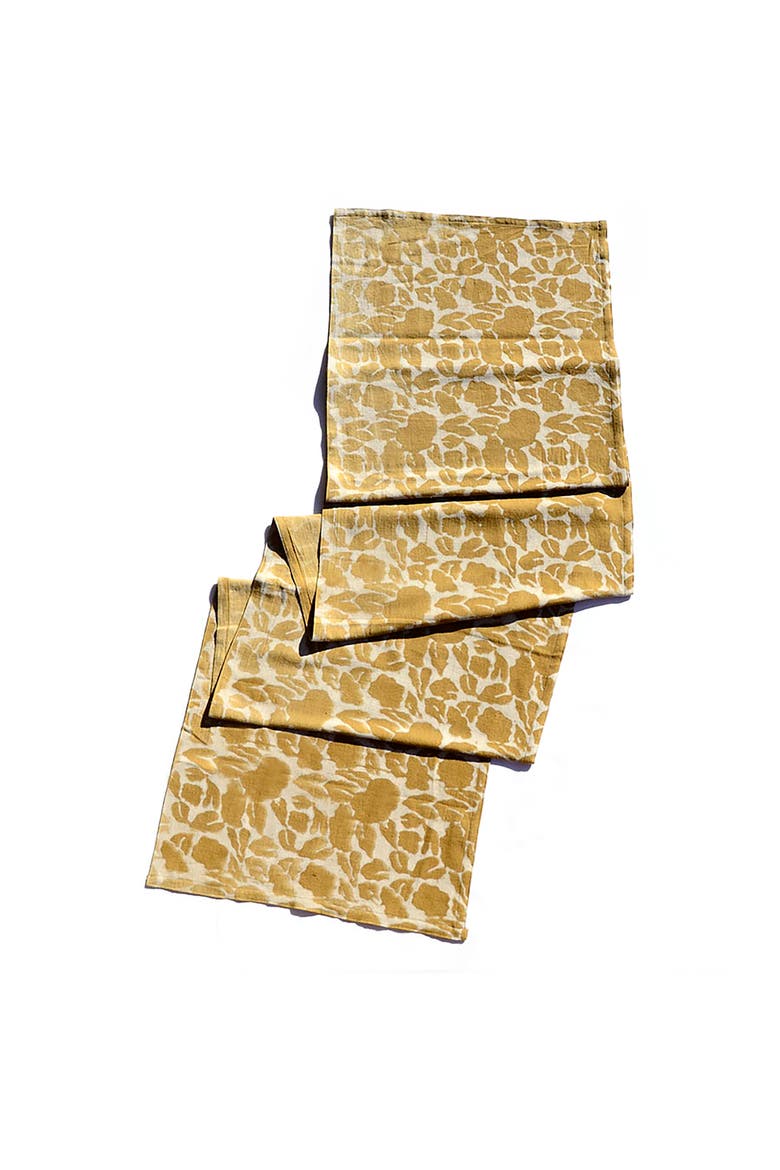 Mustard Cotton Table Runner, Main, color, Yellow