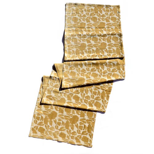 Ichcha Mustard Cotton Table Runner In Yellow