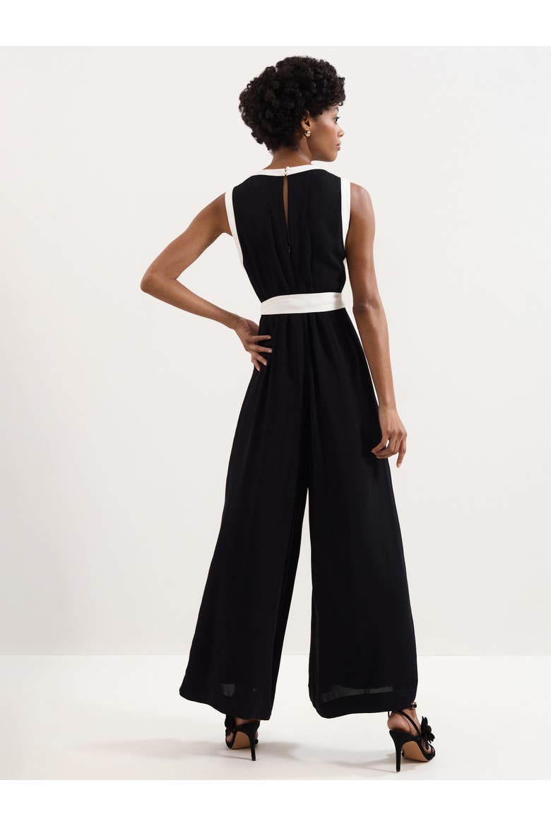 Elowen Wide Leg Jumpsuit, Alternate, color, Black/Ivory