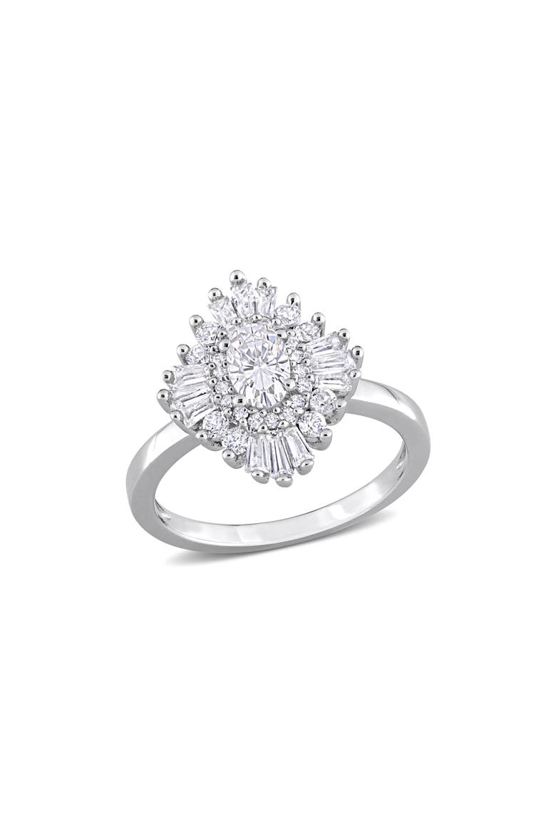 Sterling Silver Created White Sapphire Statement Ring, Main, color, SILVER