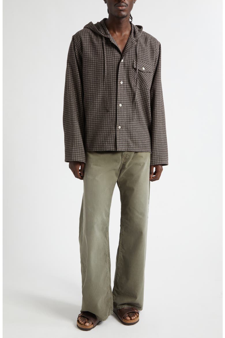 Merle Hooded Check Overshirt, Alternate, color, BLACK/ BROWN CHECK