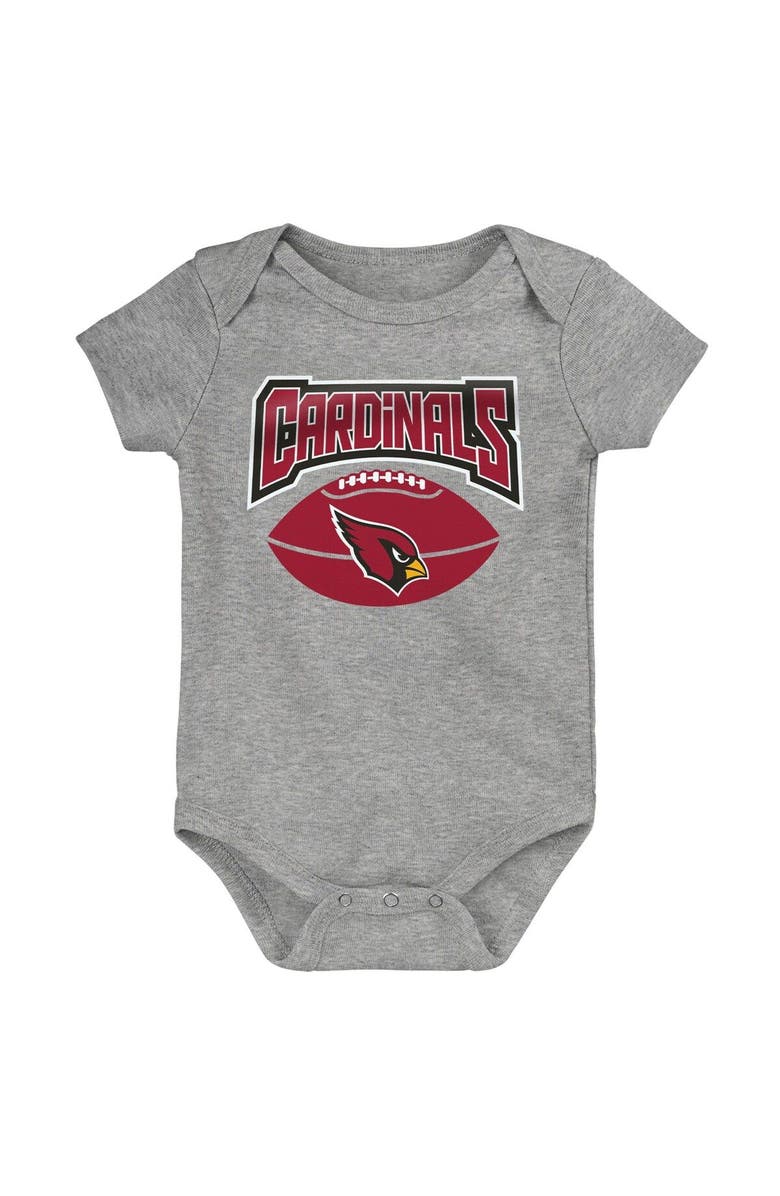 Outerstuff Infant Cardinal/Black/Heathered Gray Arizona Cardinals 3-Pack Game On Bodysuit Set, Alternate, color, Cardinal
