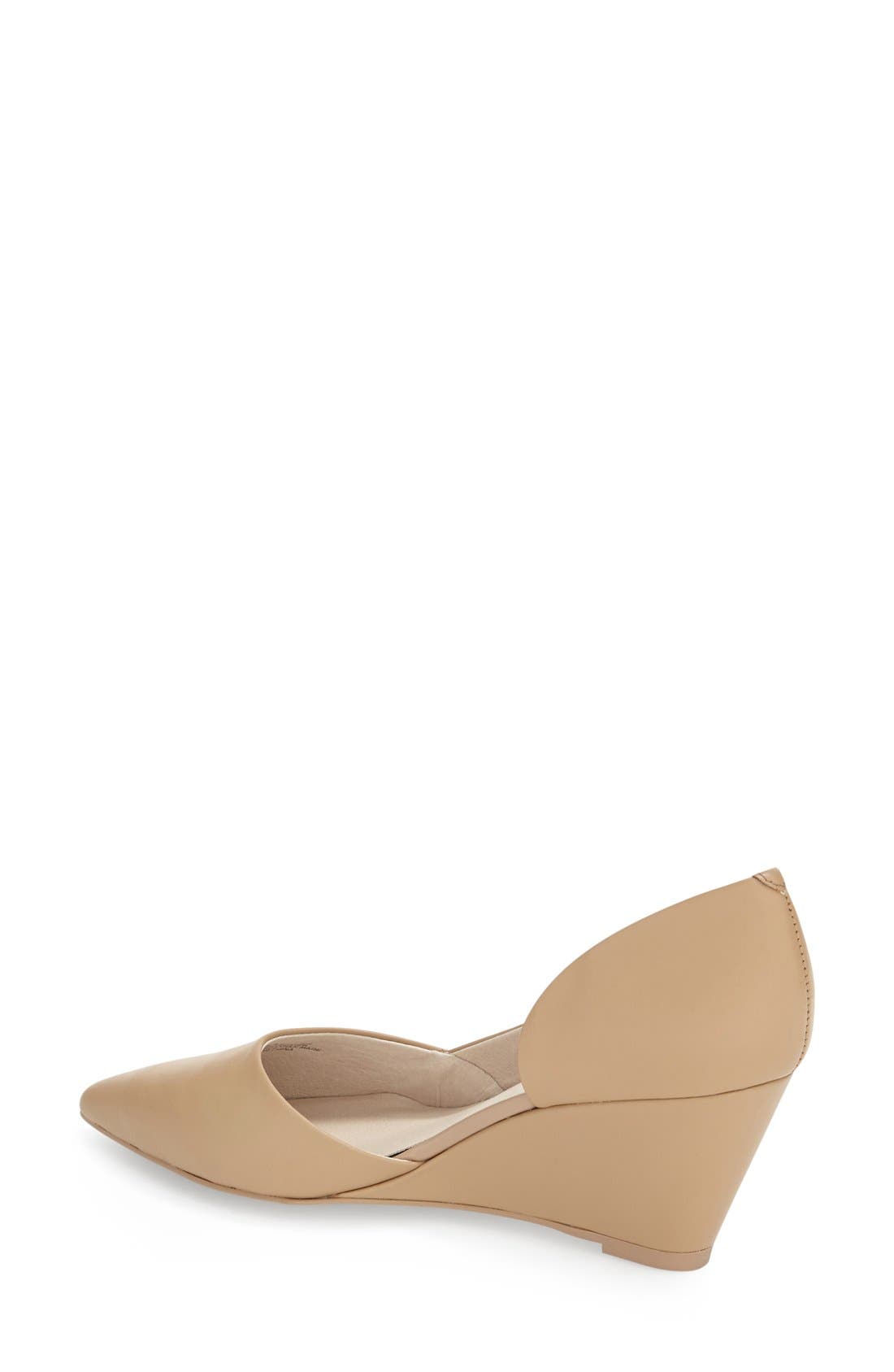 Kenneth Cole New York 'Ellis' Half d'Orsay Wedge Pump, Alternate, color, Beige
