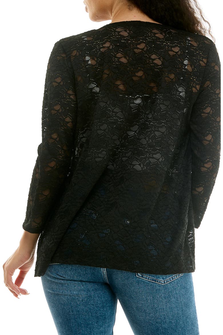 Lace Cardigan, Alternate, color, BLACK