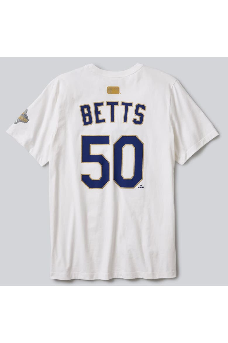 Men's Nike Mookie Betts White Los Angeles Dodgers 2026 Gold Collection Name & Number T-Shirt, Alternate, color, White