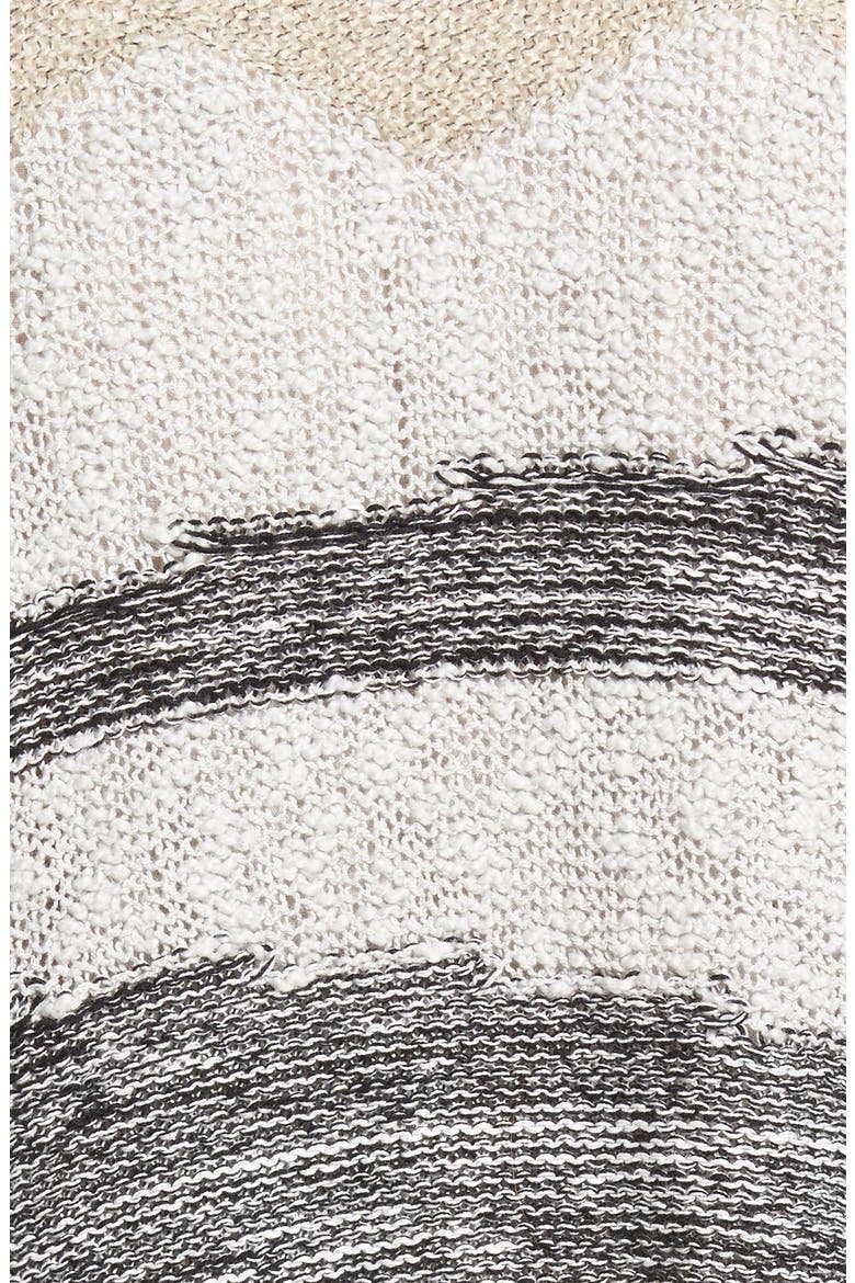 Intarsia Stripe Blanket Cardigan, Main, color, WHITE SNOW SCULPTURE JACQUARD