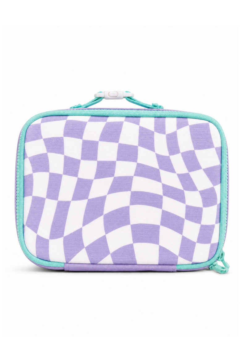 Kids' Checker Canvas Lunchbox, Main, color, Purple Checker